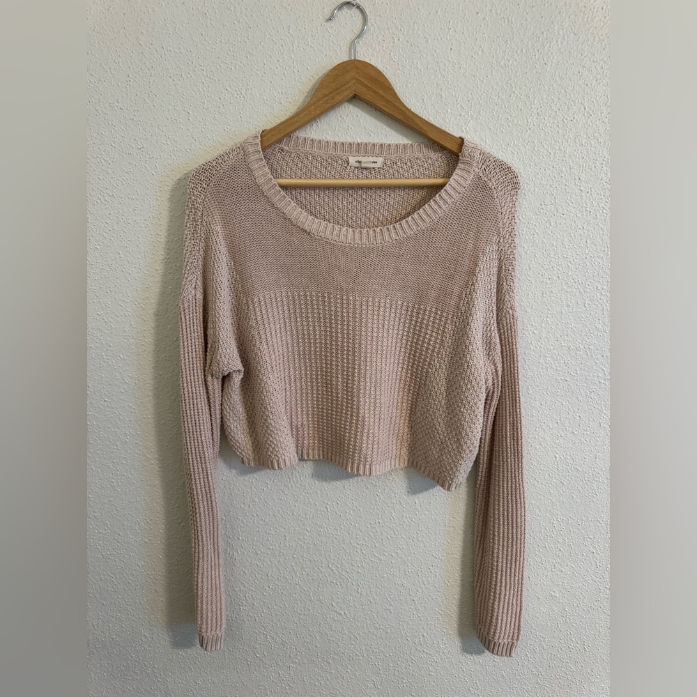 Urban Outfitters Silence + Noise Cream Cropped Sweater